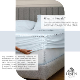 Linen Home 4-piece sheet set arranged on a bed for easy styling.