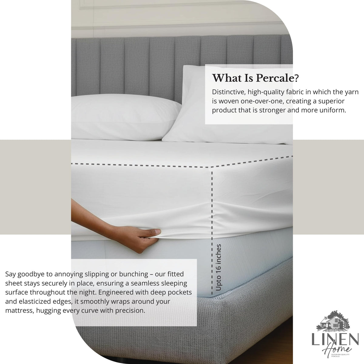 Linen Home four pillowcases with open-end design for neat pillow coverage.