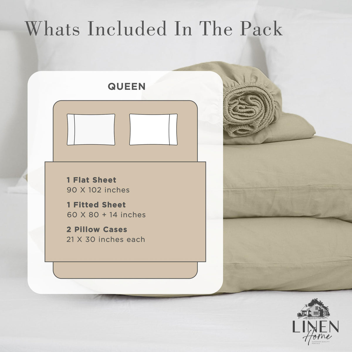 Linen Home closeup on percale weave highlights crisp texture and breathable surface.