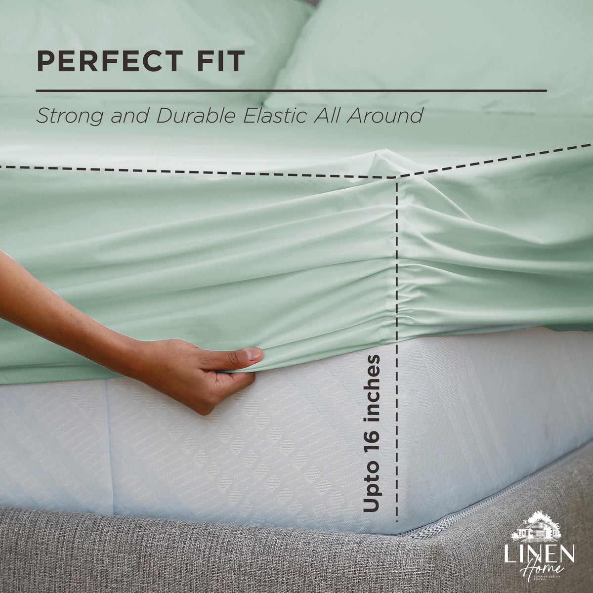 Linen Home crisp percale close-up highlighting breathable weave and even texture
