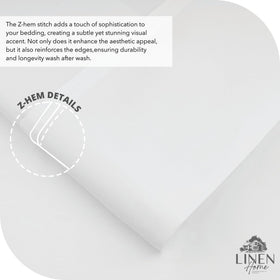 Linen Home deep-pocket fitted sheet with all-around elastic secure fit.
