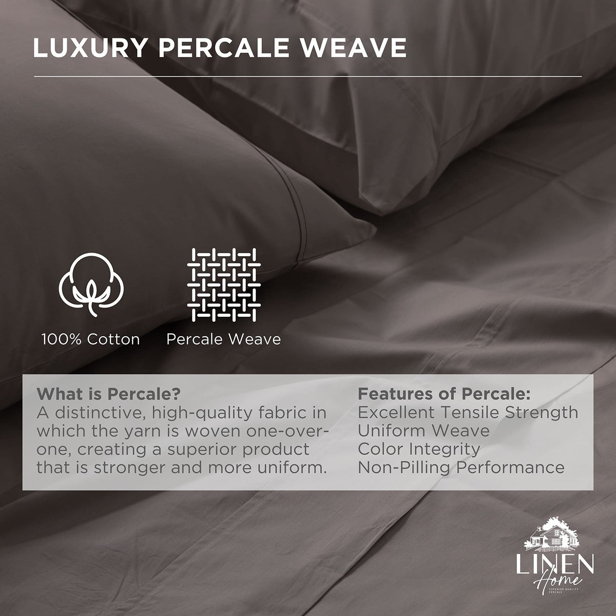 Linen Home deep-pocket king fitted sheet fits mattresses up to 16 inches.