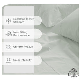 Linen Home Dove Grey percale deep-pocket fitted sheet secures up to 16-inch mattresses