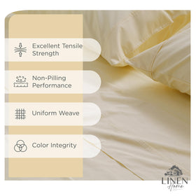 Flat sheet 90x102 with premium hem provides full coverage.