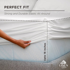 Linen Home long-staple cotton percale weave from India for durable, breathable bedding