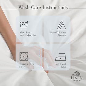 Linen Home Made in Green badge indicating eco-conscious production standards.