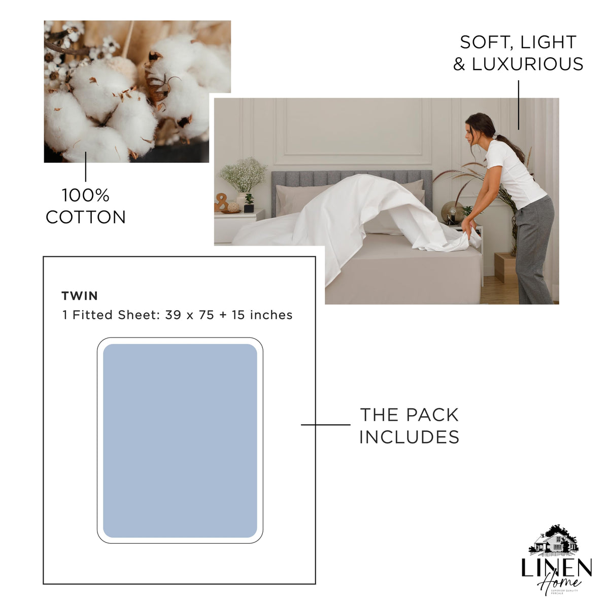 Linen Home Made in Green assurance for safe production quality