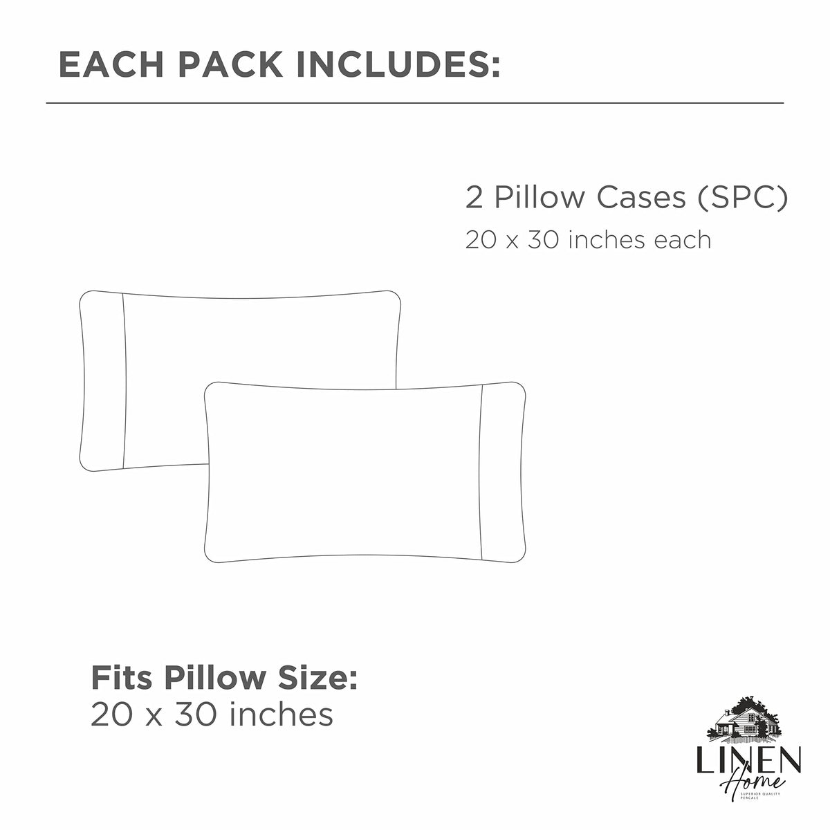 Linen Home pillowcase white on bed scene conveys fresh, breathable sleep setup.