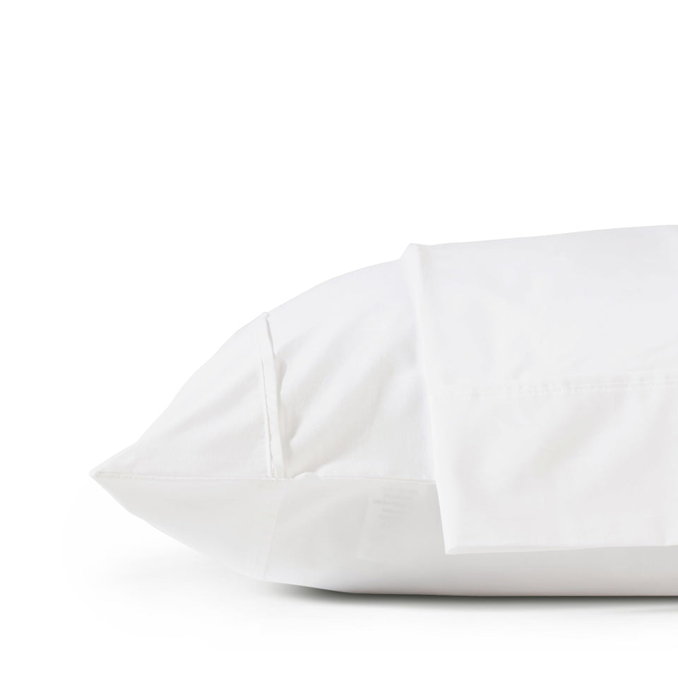 Linen Home percale pillowcase snow white 20x30 in a 2-pack for crisp, cool sleep