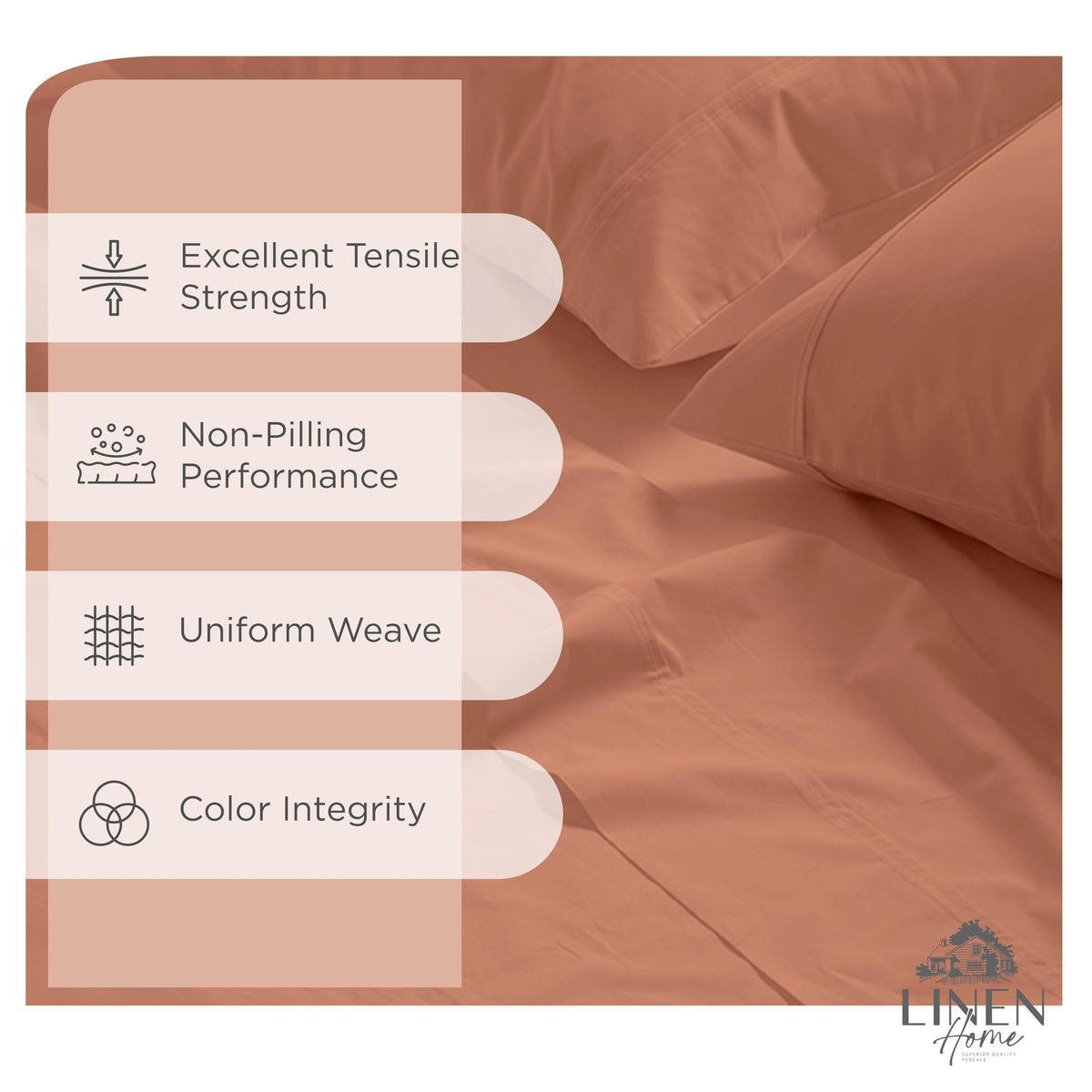Linen Home Percale king fitted sheet with deep pocket fitting up to 16 inches