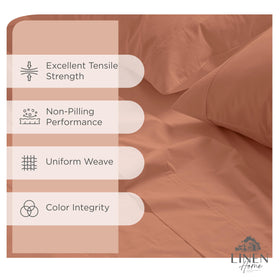 Linen Home Percale king fitted sheet with deep pocket fitting up to 16 inches