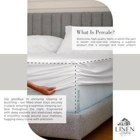 Linen Home percale texture close-up reveals breathable, cool nights