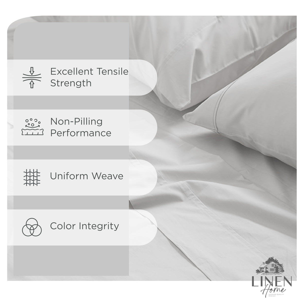 Linen Home deep-pocket fitted sheet fits up to 16 inches