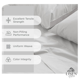 Linen Home deep-pocket fitted sheet fits up to 16 inches