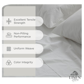 Linen Home twin fitted sheet with deep pocket for secure fit.