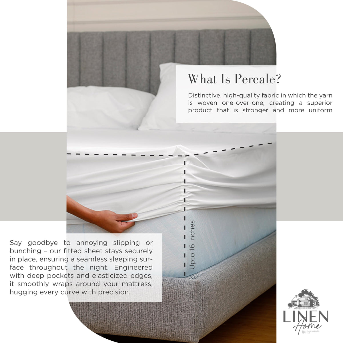 Linen Home pillowcase 20x30 keeps pillows pristine and easy to wash.