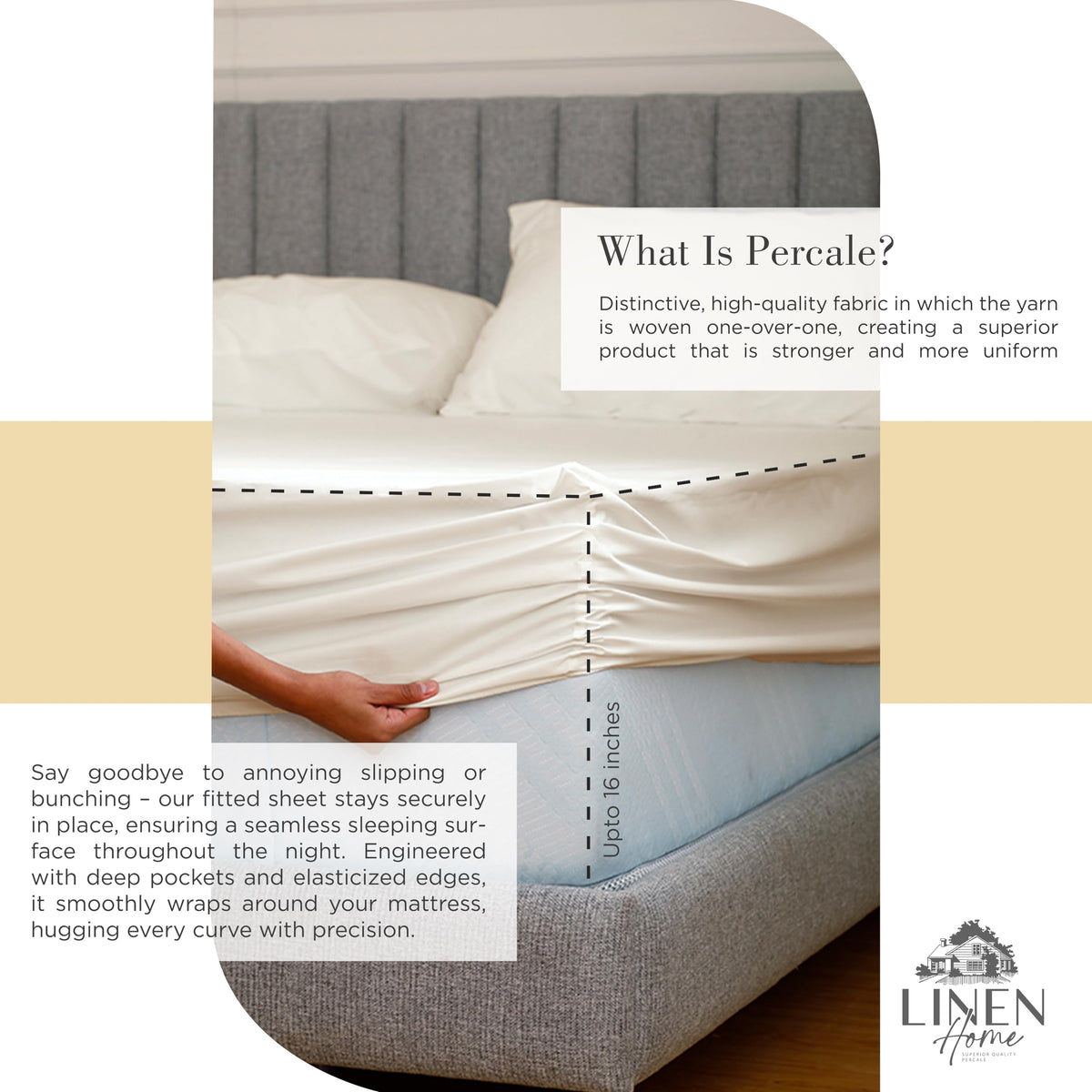 Two 20x30 pillowcases with z-hem for a refined finish.