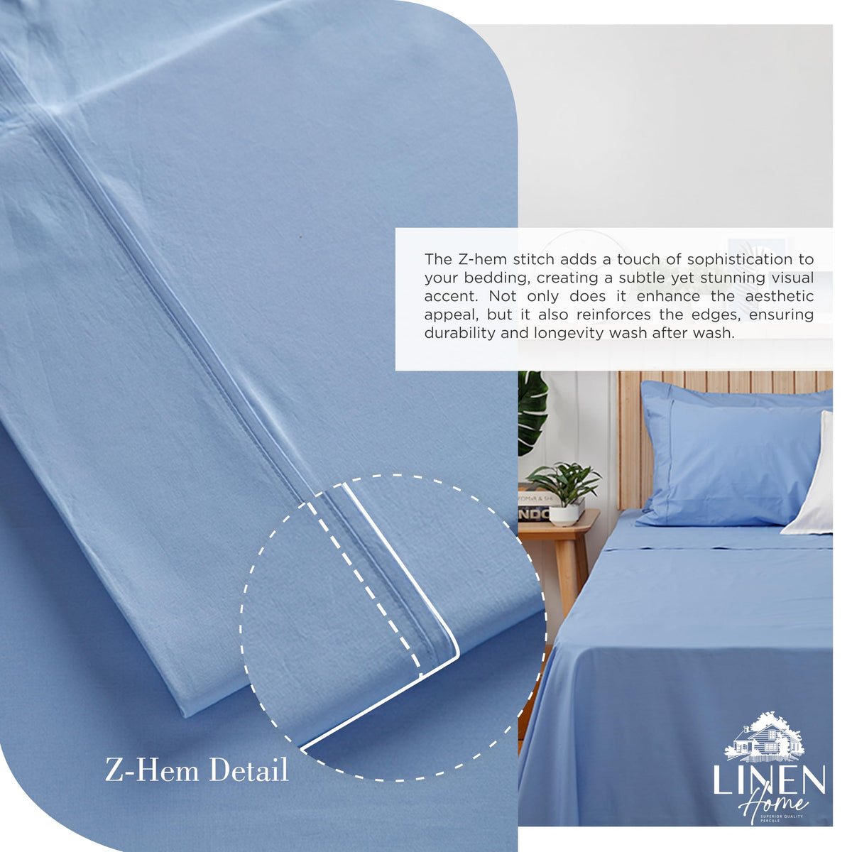 Linen Home queen pillowcases set of two for hotel-like comfort.