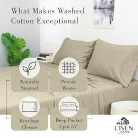 Linen Home flat sheet measures 90x102 inches for generous coverage and easy layering.