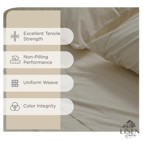 Linen Home deep-pocket fitted sheet on a queen bed for a secure fit