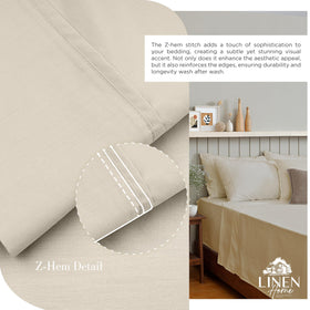 Linen Home two pillowcases neatly framing pillows and reducing creases