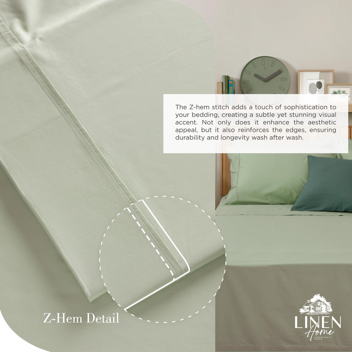 Linen Home pillowcase set offers smooth protection and easy care.