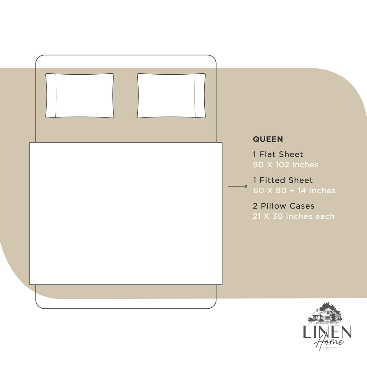Linen Home sheet set with visible strong stitching detail