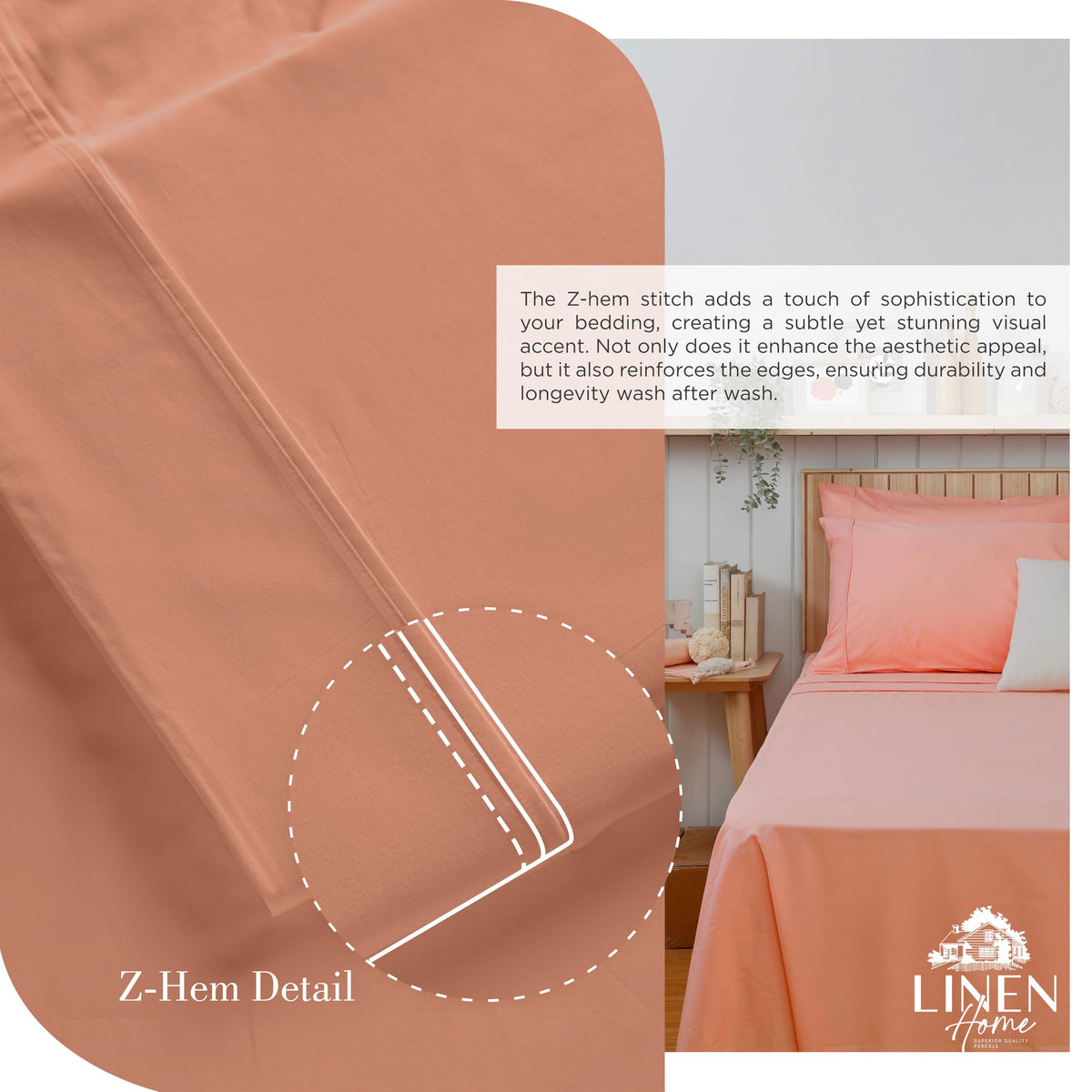 Linen Home Terra Clay pillowcases pair for smooth hotel-like sleep
