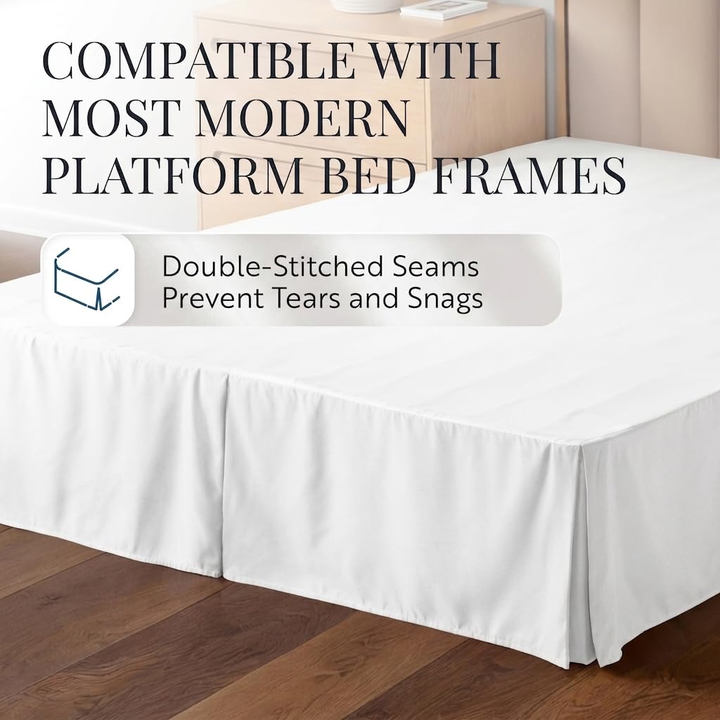 Linen Market bed skirt is machine washable for convenient care.