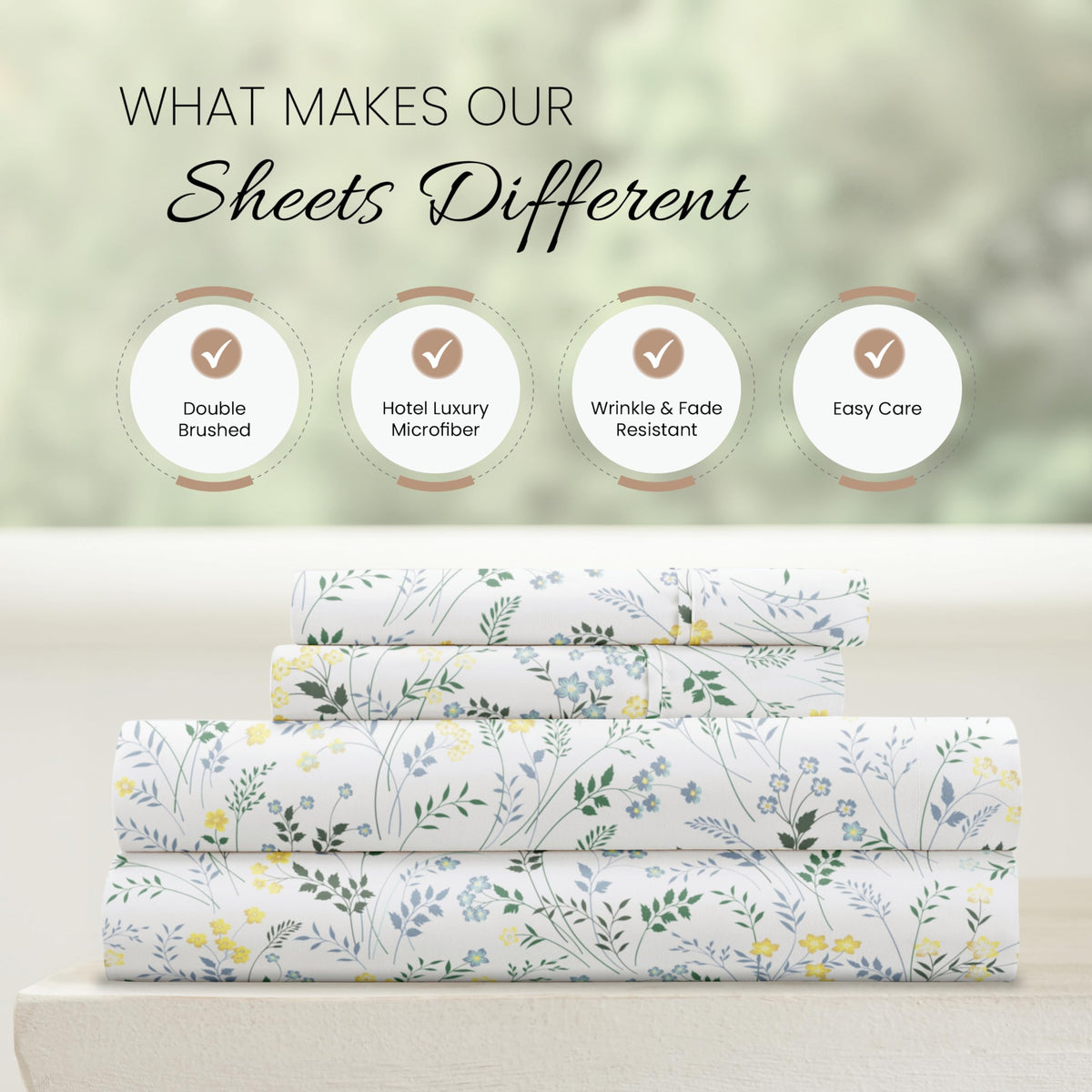 Linen Market soft-touch microfiber close-up highlights wrinkle-free performance.