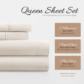 Linen Market ivory deep-pocket 16inch fit demonstrates secure mattress compatibility.
