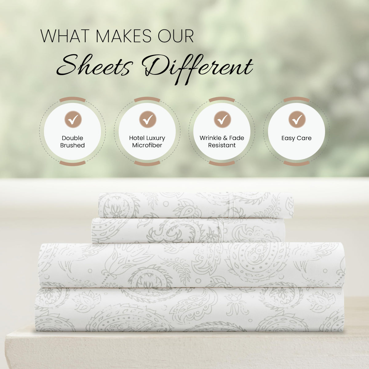 Linen Market pillowcases complete the 4 piece set in gray