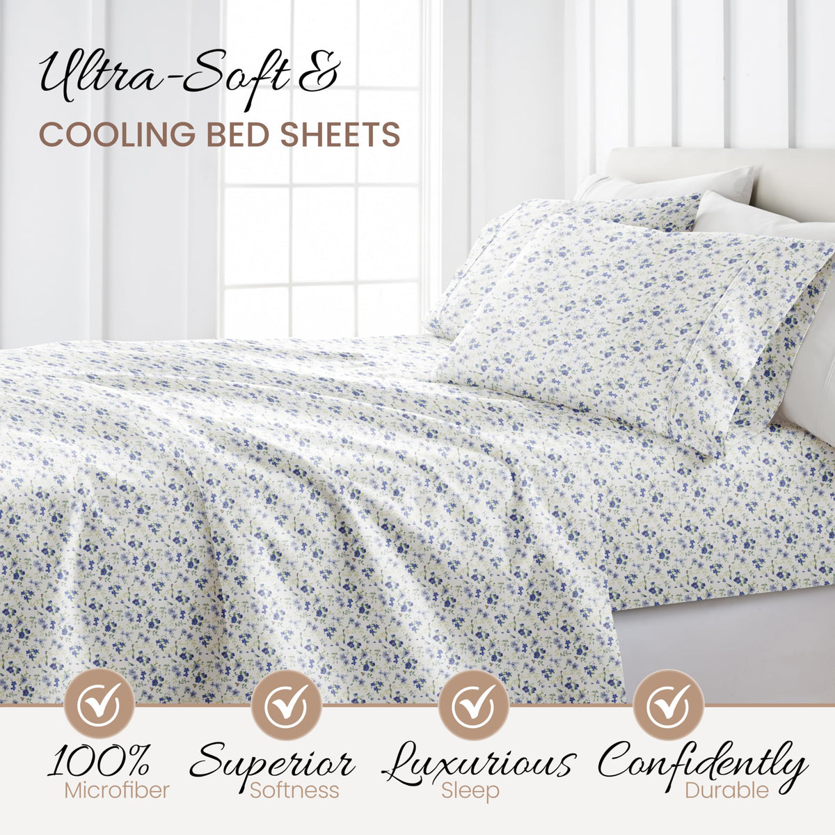 Linen Market deep-pocket design demonstrates secure fit for thick mattresses.