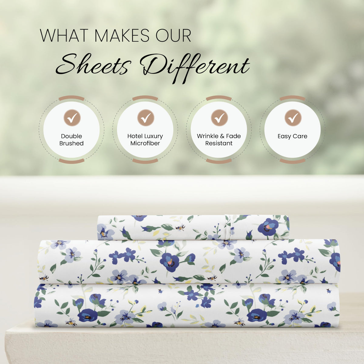 Linen Market flat sheet with pillowcases showcases simple pairing for easy setup.