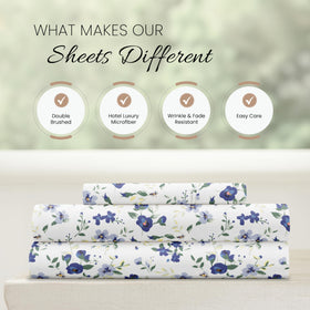Linen Market flat sheet with pillowcases showcases simple pairing for easy setup.