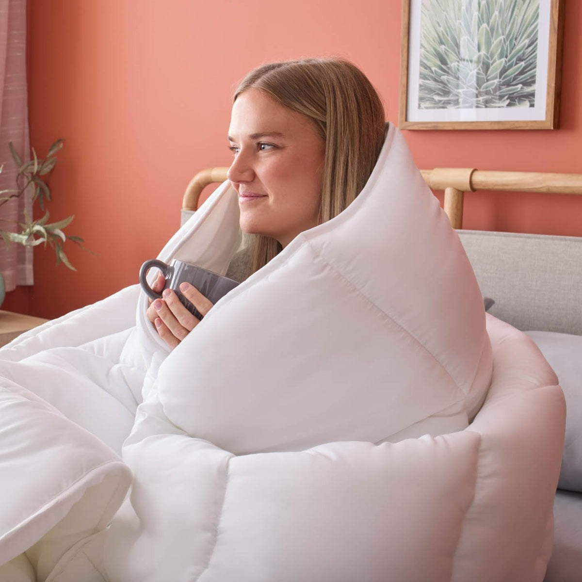 Linenspa all-season comforter offers versatile year-round warmth and styling.