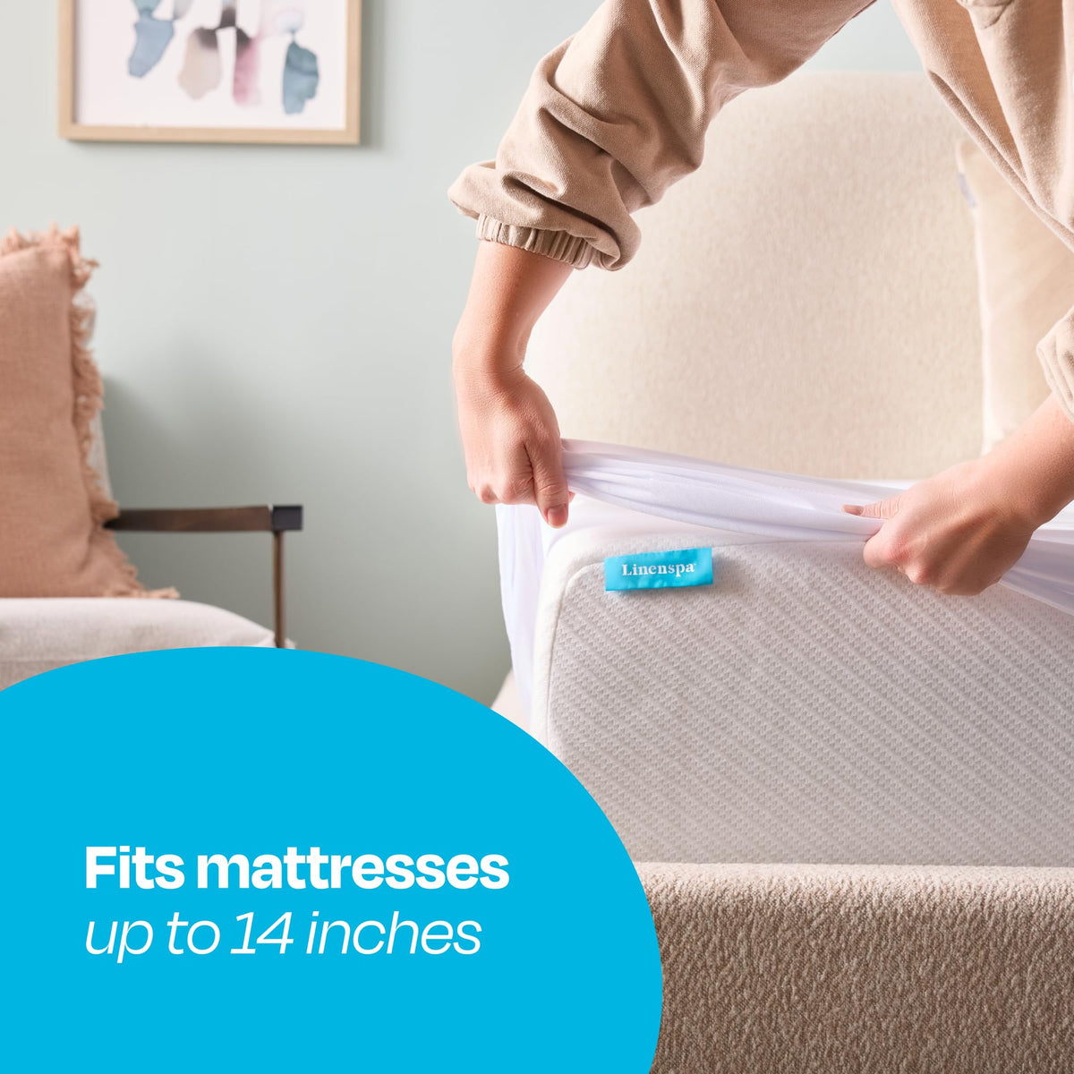 Linenspa breathable, quiet sleep surface enhances comfort while protecting the top layer