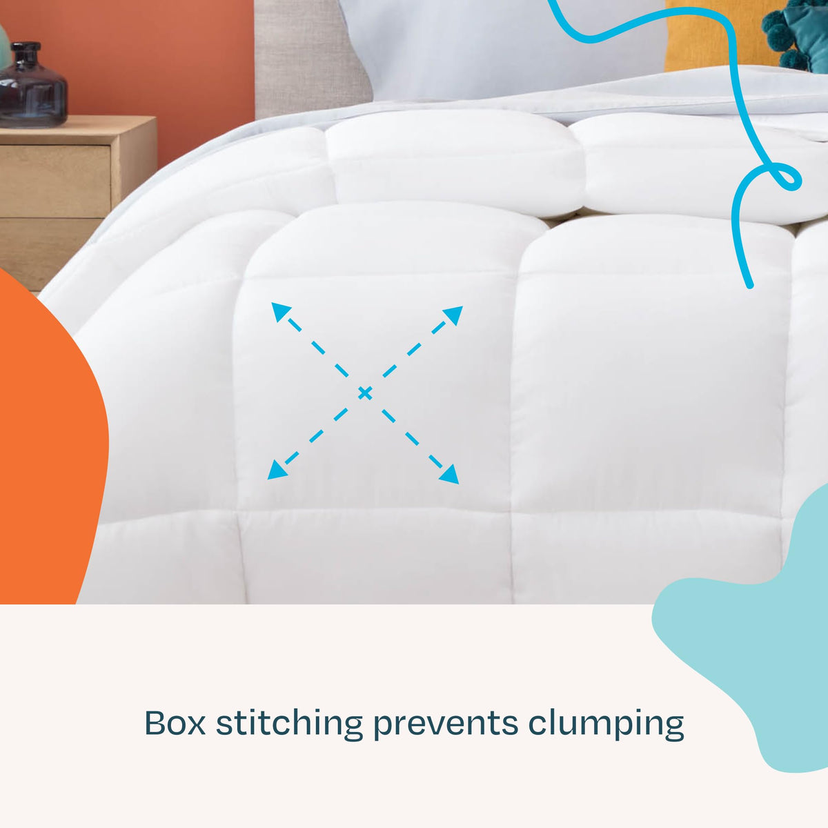 Linenspa down-alternative filling provides plush softness suitable for allergy-conscious homes.