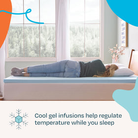 Linenspa gel memory foam topper unrolled on king bed