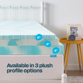 Linenspa topper showing 2, 3, or 4 inch profile options for comfort