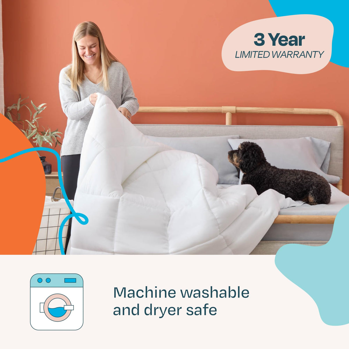 Comforter with duvet cover shows easy pairing and secure fit from Linenspa.