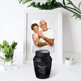 LINES ARTE durable finish urn provides a graceful keepsake for family.