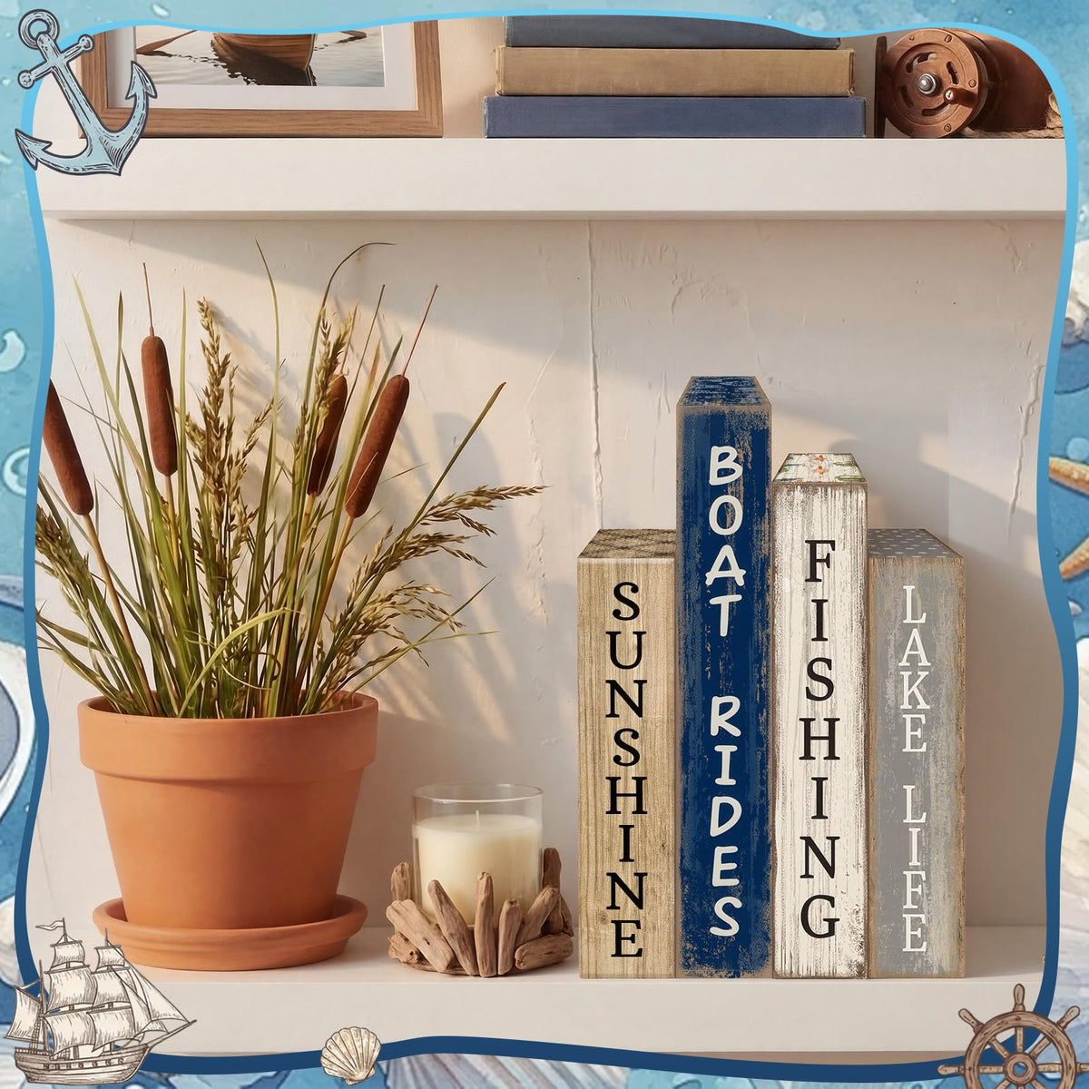 Lineshading colorful wooden signs brighten dining spaces.