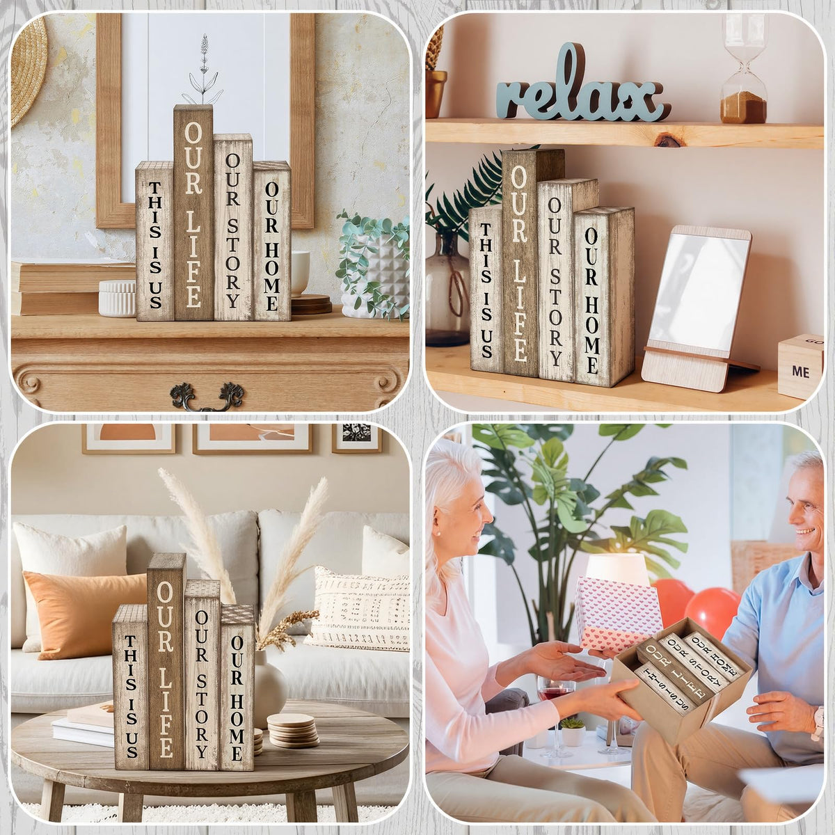 Lineshading farmhouse centerpiece on a coffee table elevating decor.