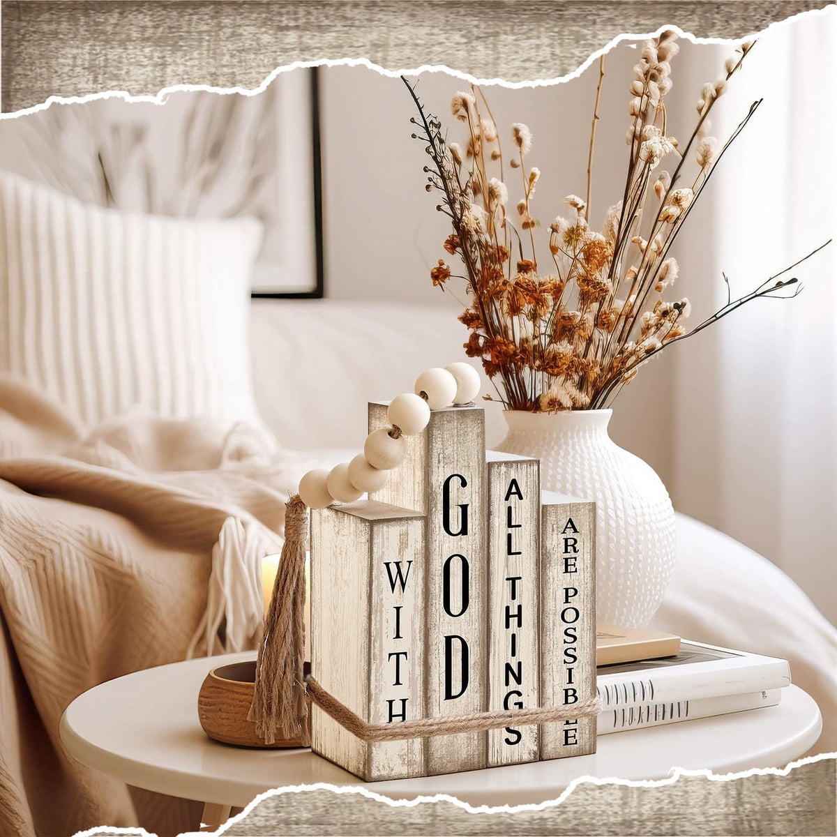 Lineshading gift-ready Christian decor suitable for housewarmings or holidays.