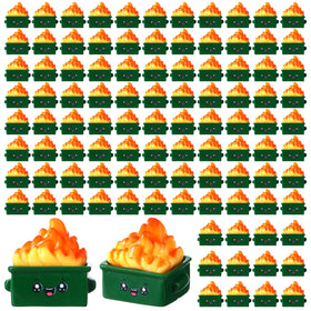 Lineshading mini dumpster with flame figurine set for playful decor.
