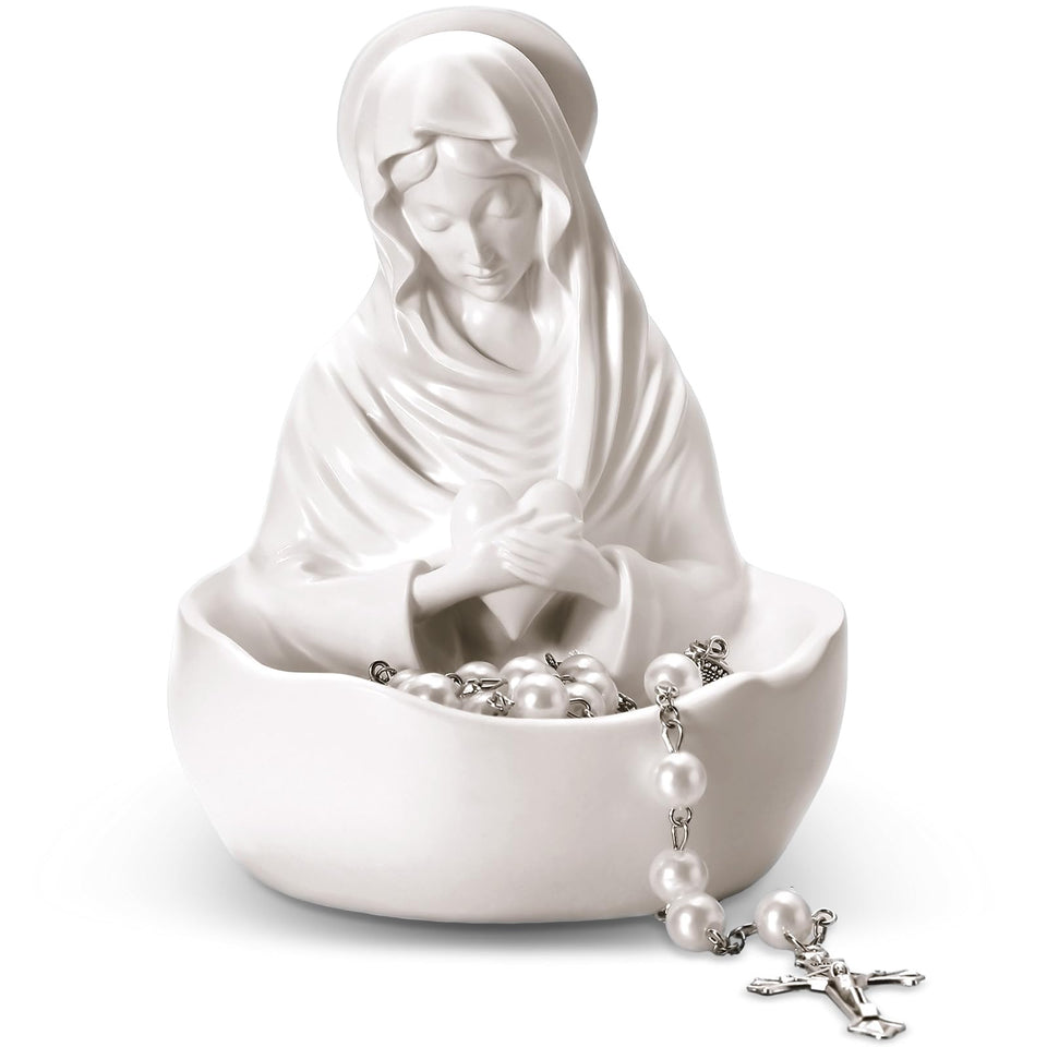 Lineshading Our Lady of Grace statue front view shows serene presence ideal for prayer spaces