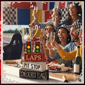 Lineshading race car photo prop kit sparks memorable party photos.