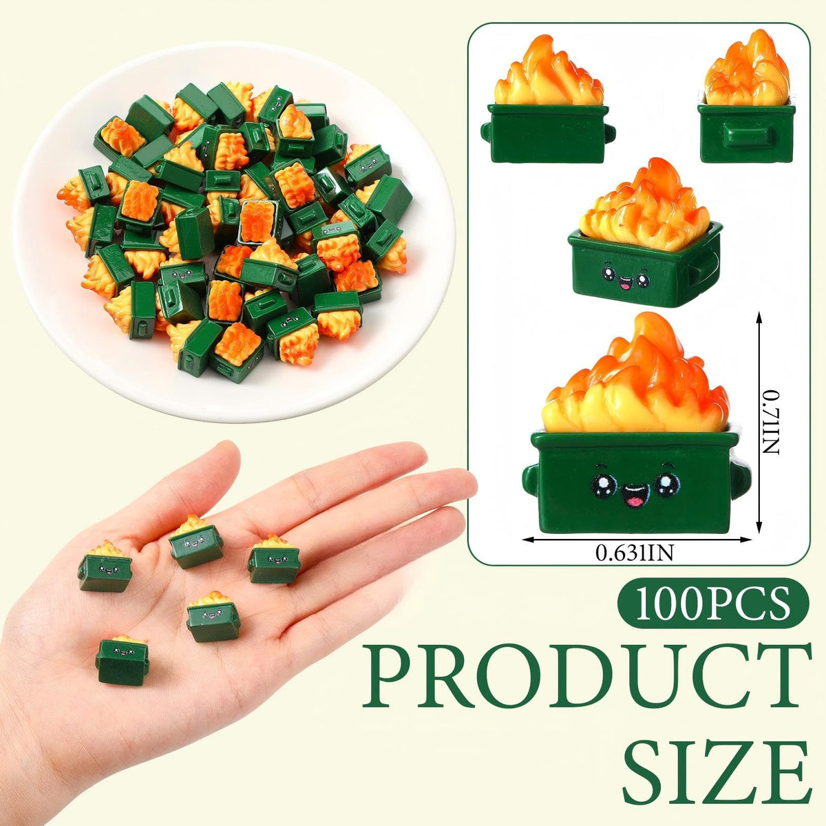 Lineshading resin mini dumpster with flame makes a perfect cake topper and party favor.
