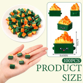 Lineshading resin mini dumpster with flame makes a perfect cake topper and party favor.